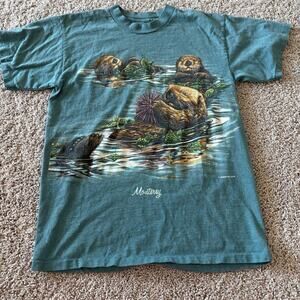 Sea Otter Tshirt 90s Vintage Nature Shirt Double Sided Graphic Single Stitched
